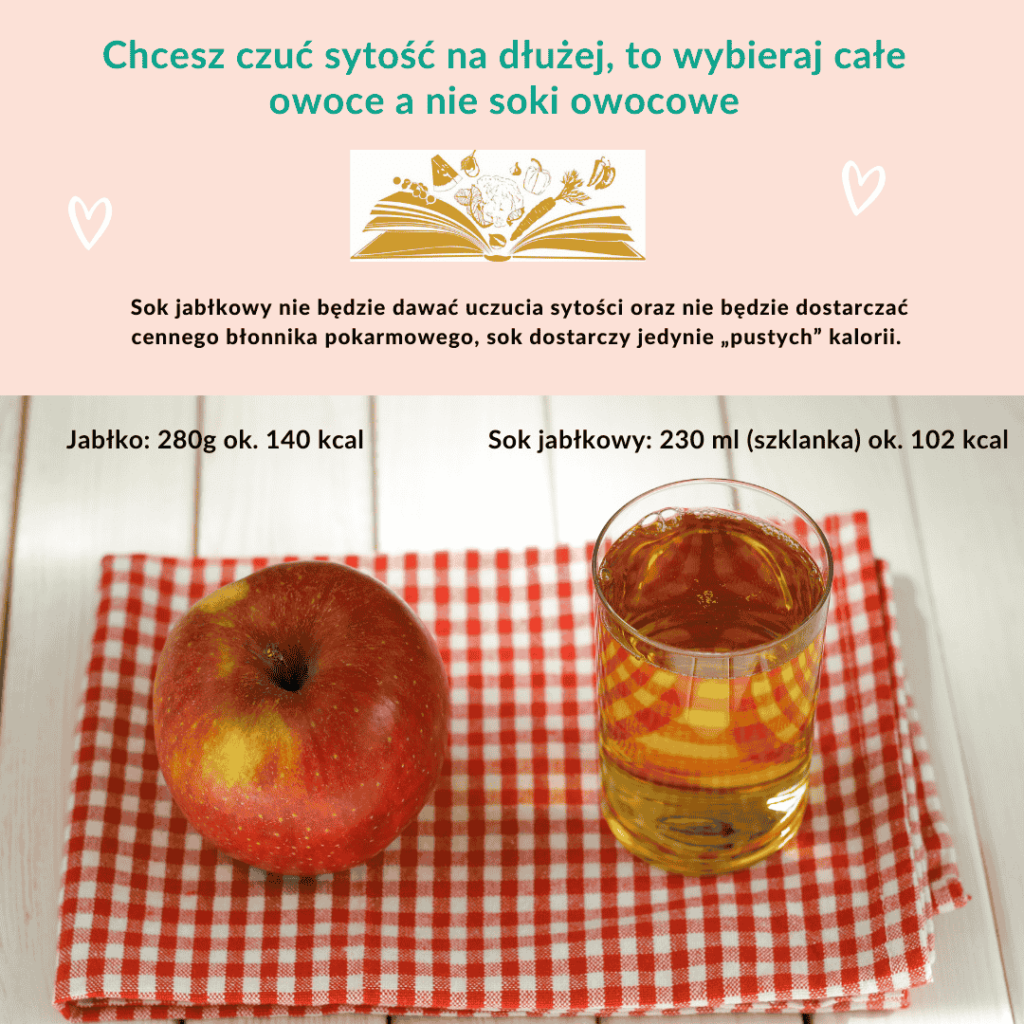 Chcesz czuć sytość na dłużej, to wybieraj całe owoce, a nie soki. Insulinooporność a soki.